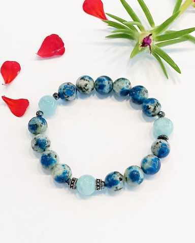Raindrop Azurite Aquamarine Bracelet