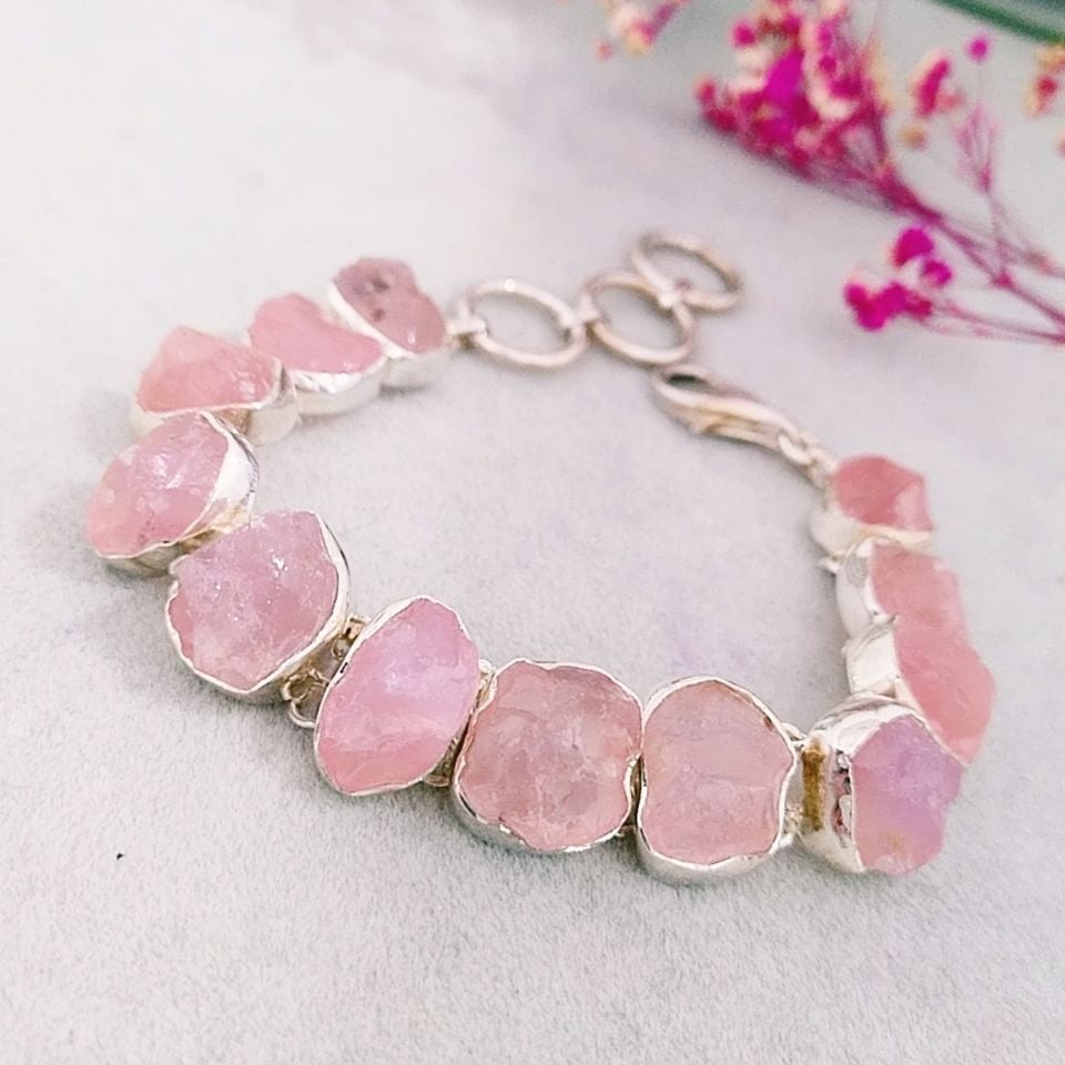 Pembe Kuvars Özel Tasarım Bileklik