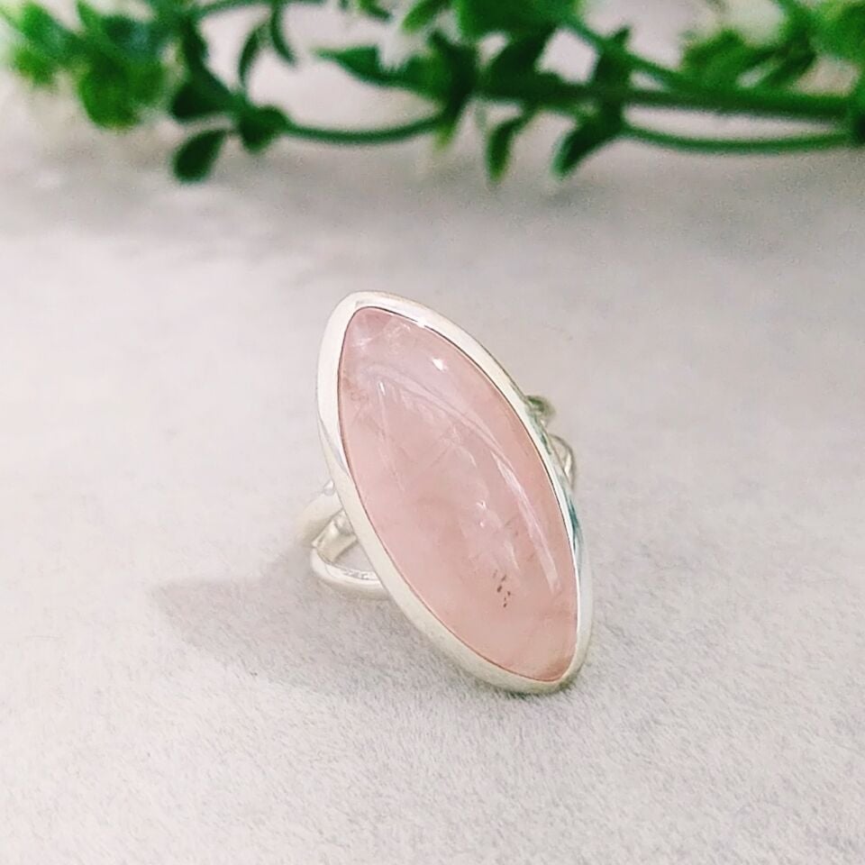 Pembe Kuvars Özel Tasarım Yüzük