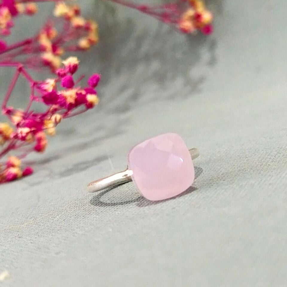 Pembe Kuvars Özel Tasarım Yüzük