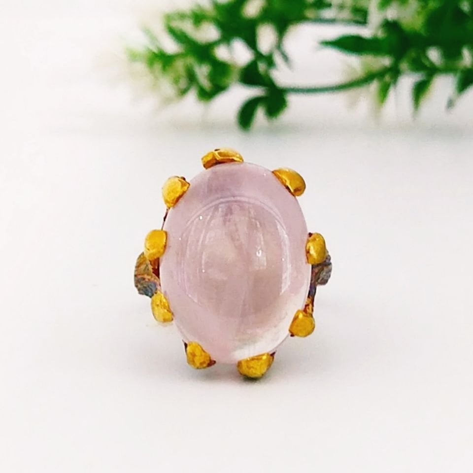 Pembe Kuvars Özel Tasarım Yüzük
