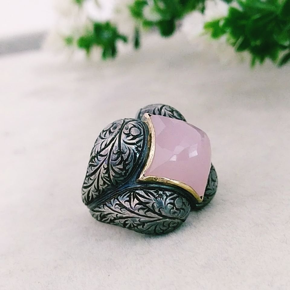 Pembe Kuvars Özel Tasarım Yüzük