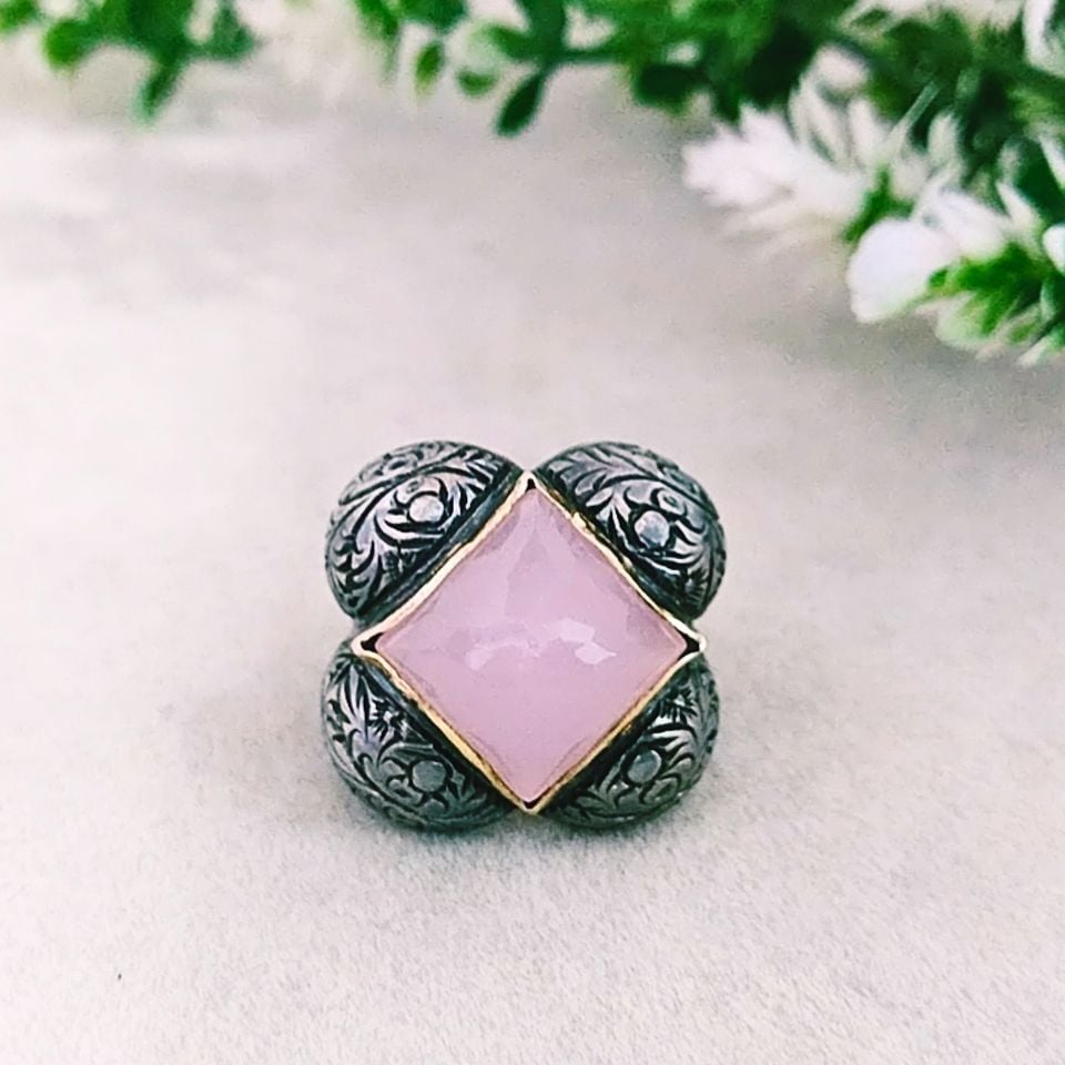 Pembe Kuvars Özel Tasarım Yüzük