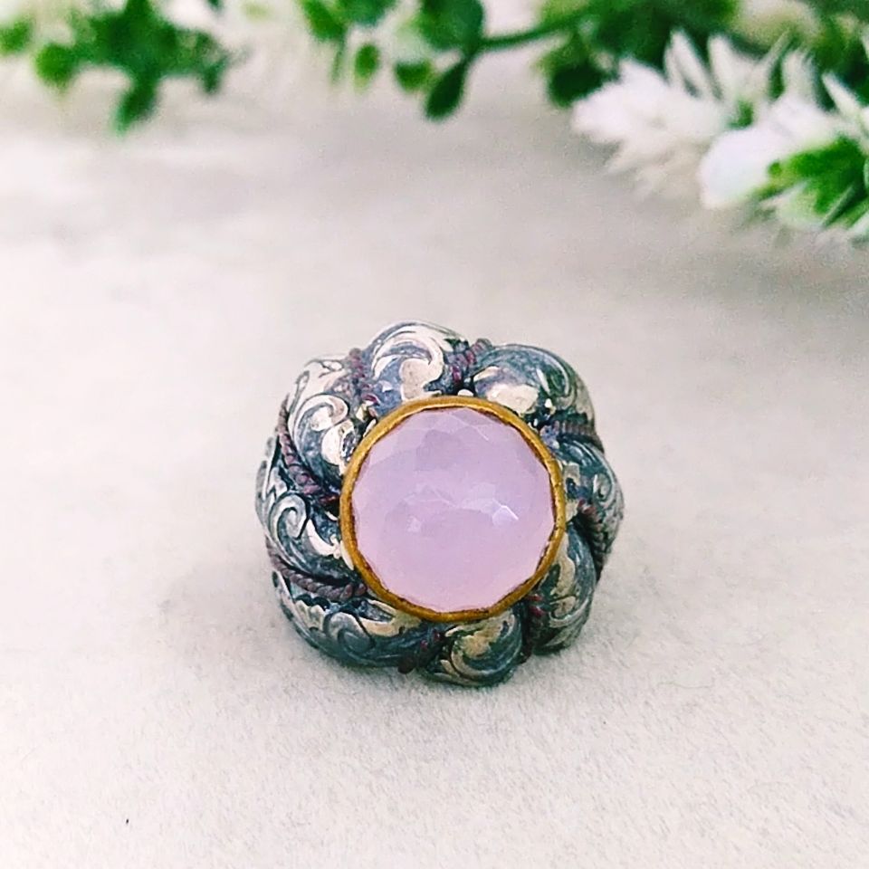 Pembe Kuvars Özel Tasarım Yüzük