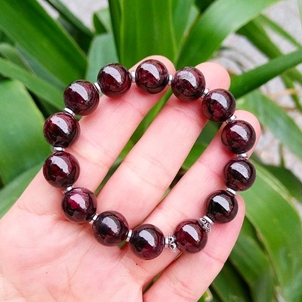 Granat Lal Doğaltaş Bileklik 12 mm