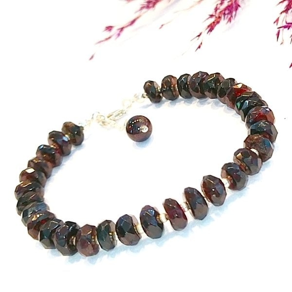 Granat Lal Doğaltaş Bileklik 6 mm