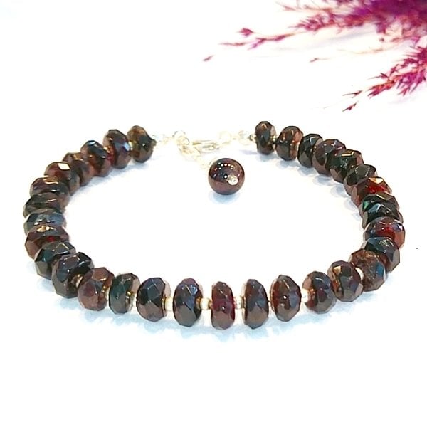 Granat Lal Doğaltaş Bileklik 6 mm