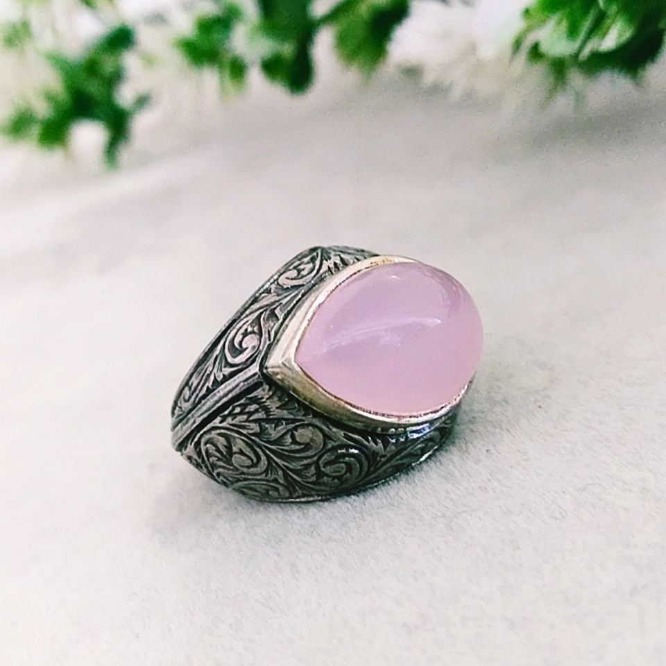 Pembe Kuvars Özel Tasarım Yüzük