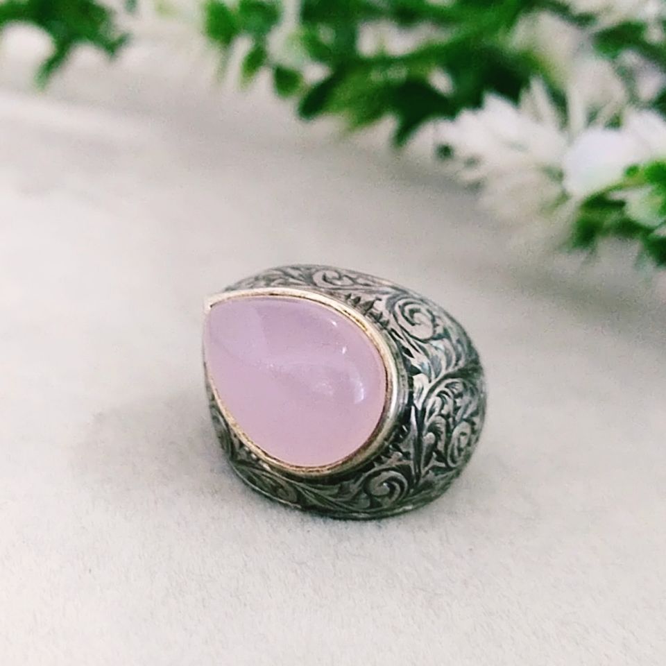 Pembe Kuvars Özel Tasarım Yüzük