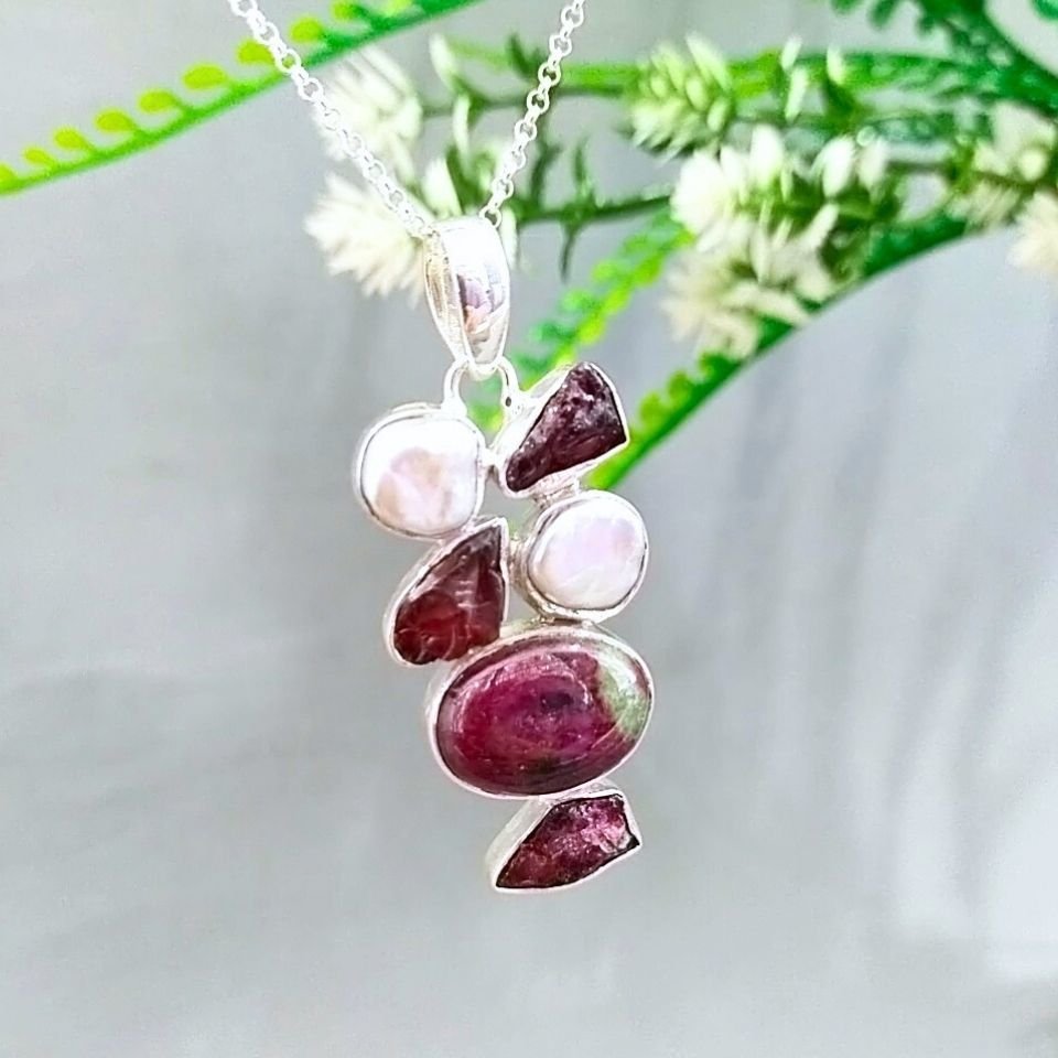 Rubyzoisit Taşı Özel Tasarım Kolye
