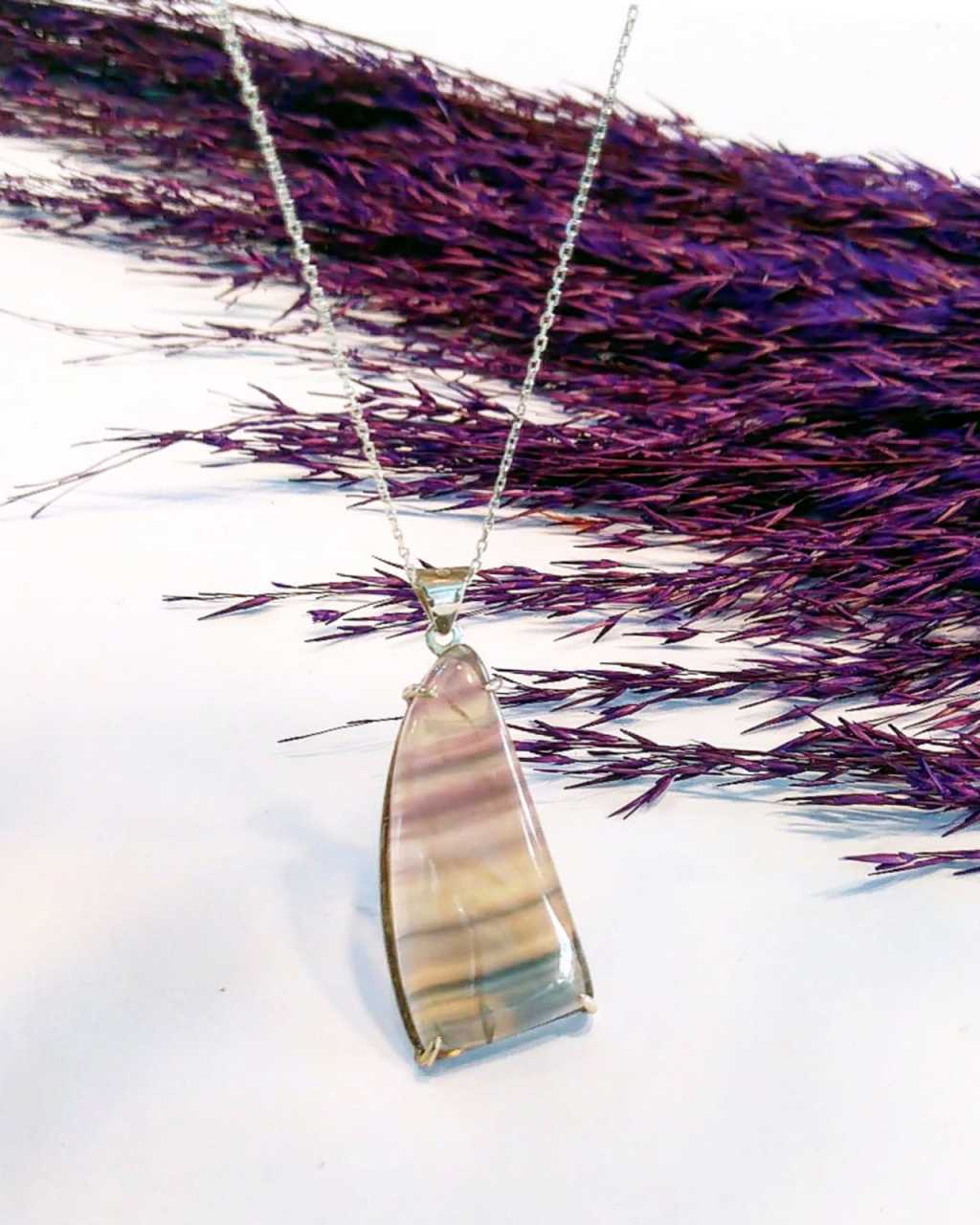 Fluorite Special Design Natural Stone Necklace