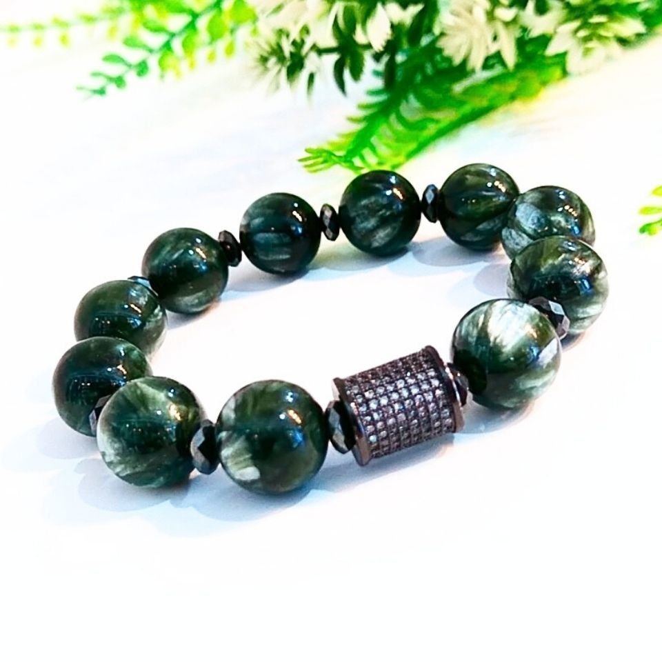 Seraphinit Stein Armband 12 mm