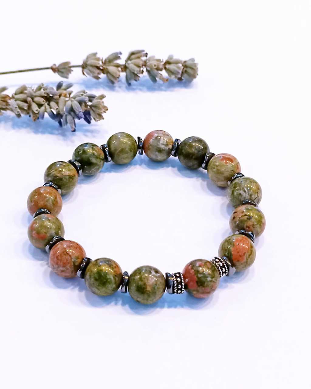 Unakit Naturstein 10 mm Armband
