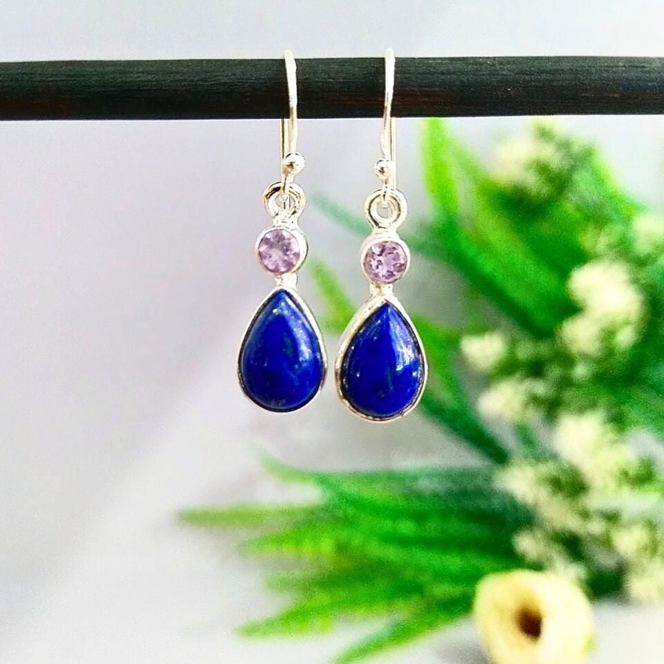 Lapis Lazuli Doğal Taş Küpe - KP879