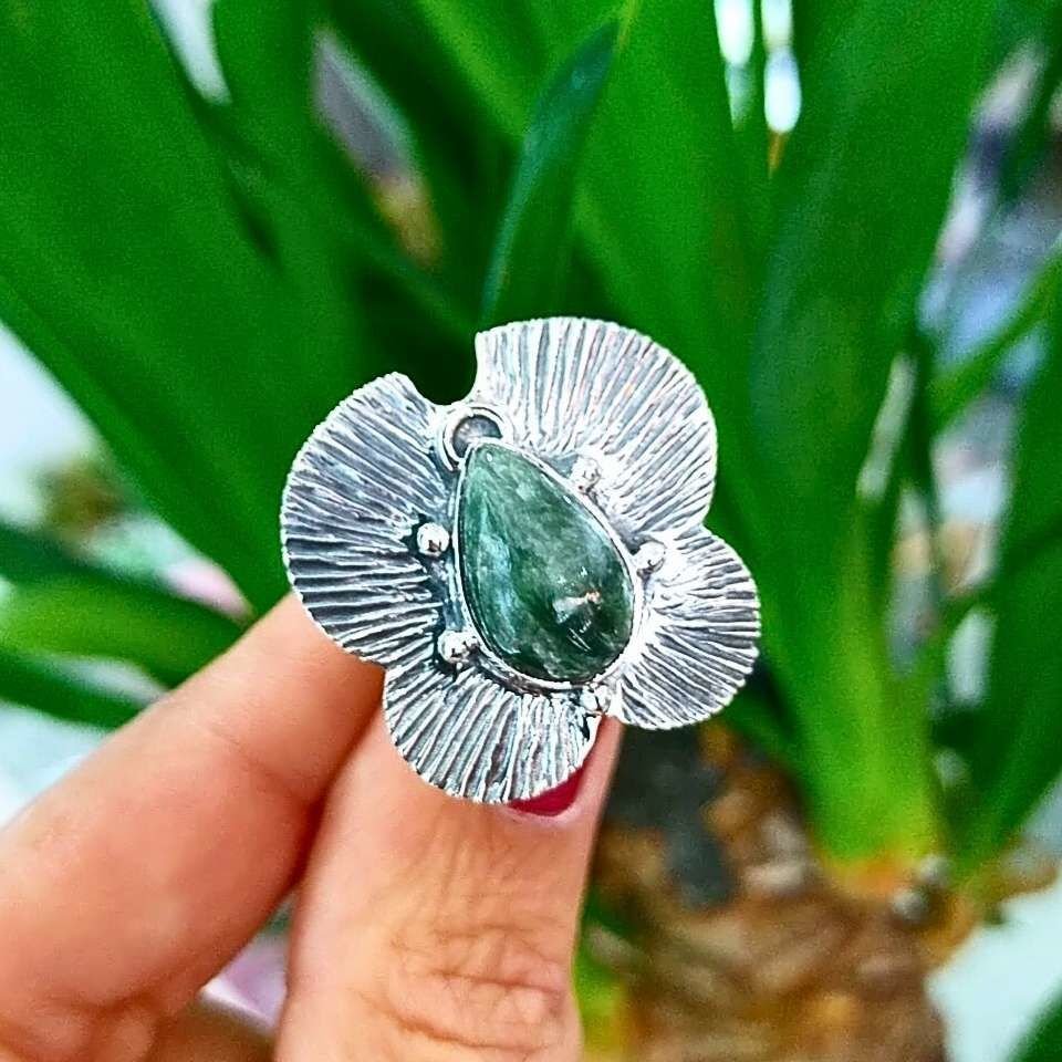 Seraphinite Stone Special Design Ring