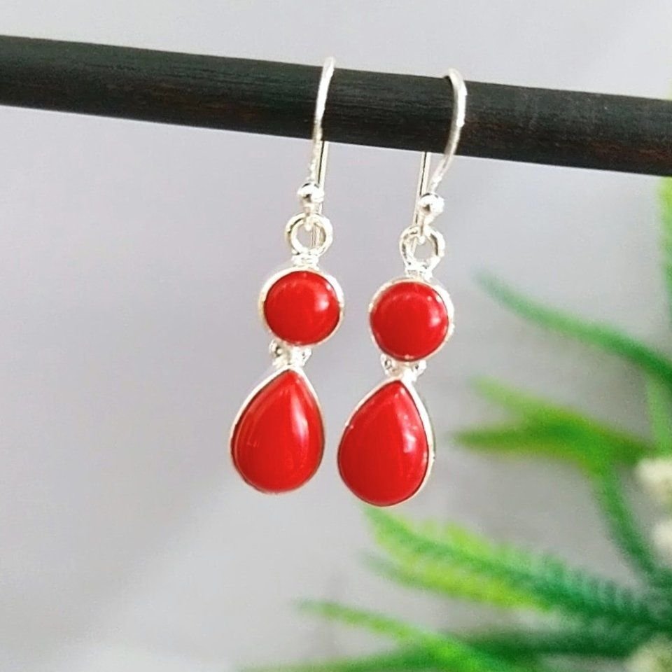 Coral Stone Special Design Earrings - KP891
