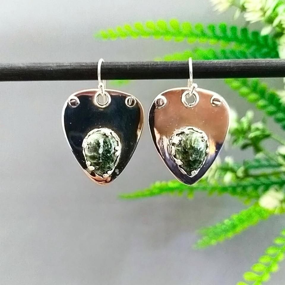 Serafinit Taşı Özel Tasarım Küpe