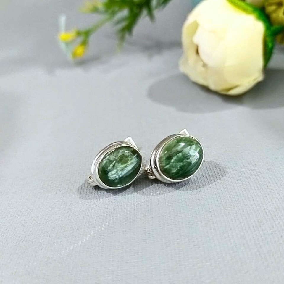 Seraphinite Stone Special Design Earrings