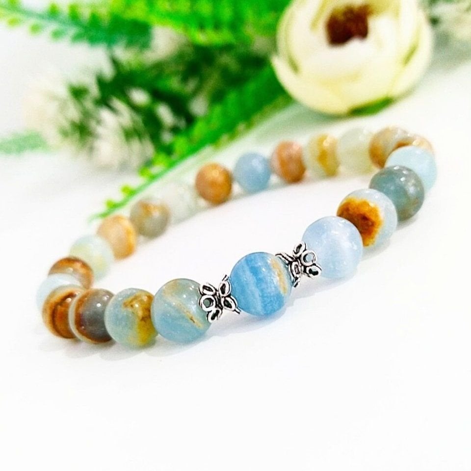 Blue Calcite Natural Stone Bracelet - BLK904