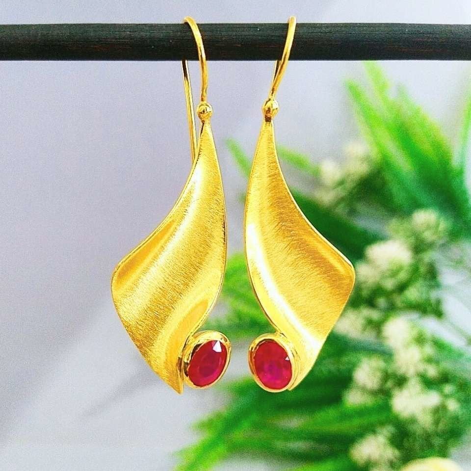 Rhodolite Garnet Özel Tasarım Küpe - KP895
