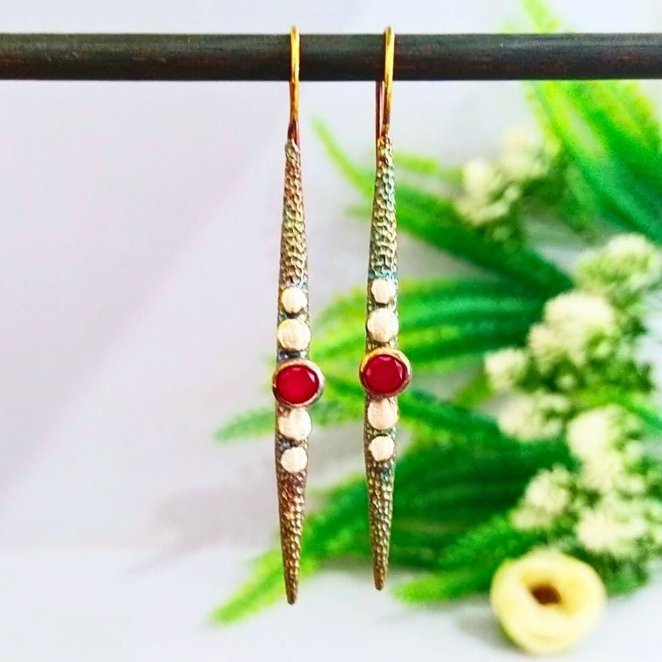 Rhodolite Garnet Özel Tasarım Küpe - KP897