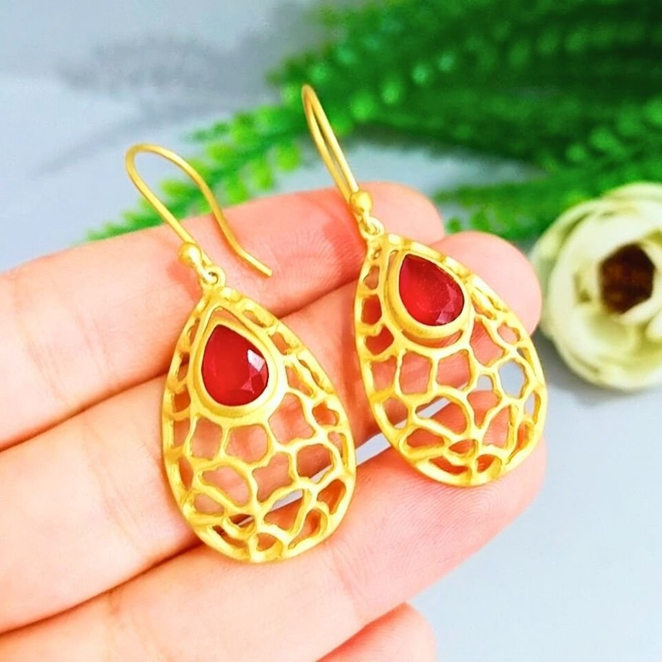 Rhodolite Garnet Özel Tasarım Küpe - KP898