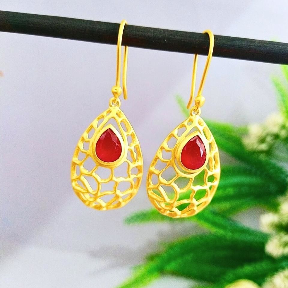 Rhodolite Garnet Özel Tasarım Küpe - KP898