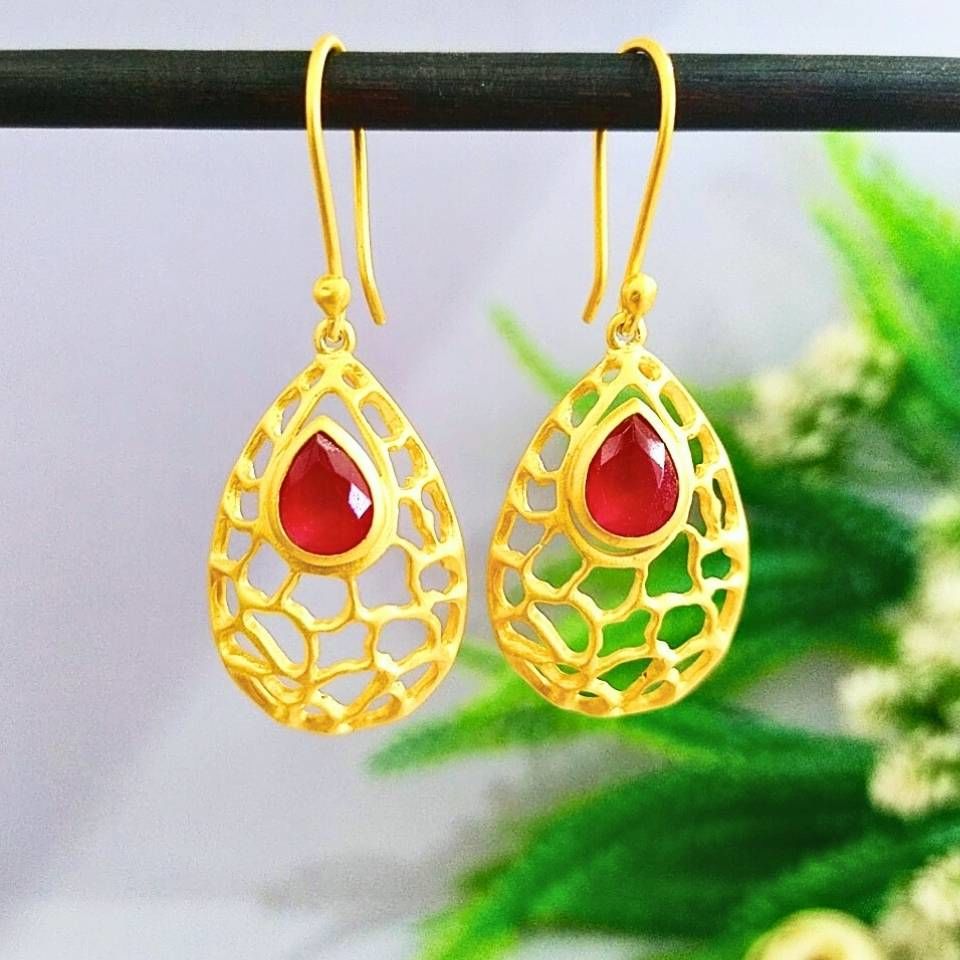 Rhodolite Garnet Özel Tasarım Küpe - KP898