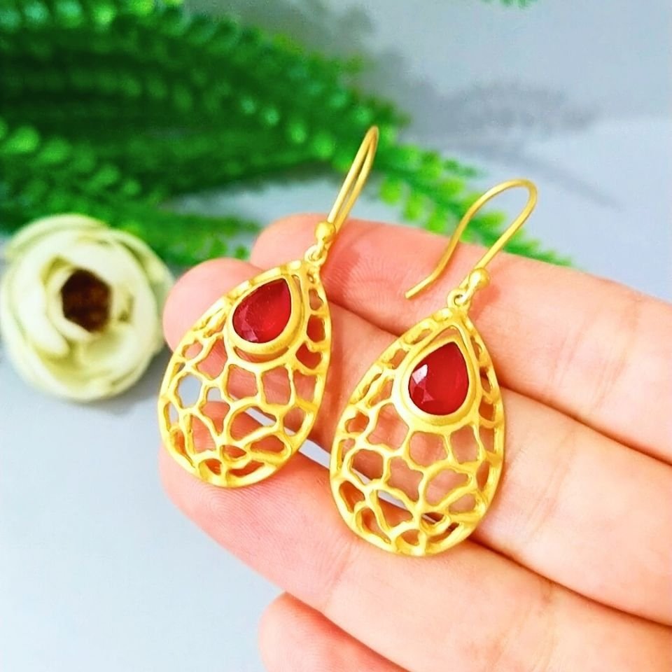 Rhodolite Garnet Özel Tasarım Küpe - KP898