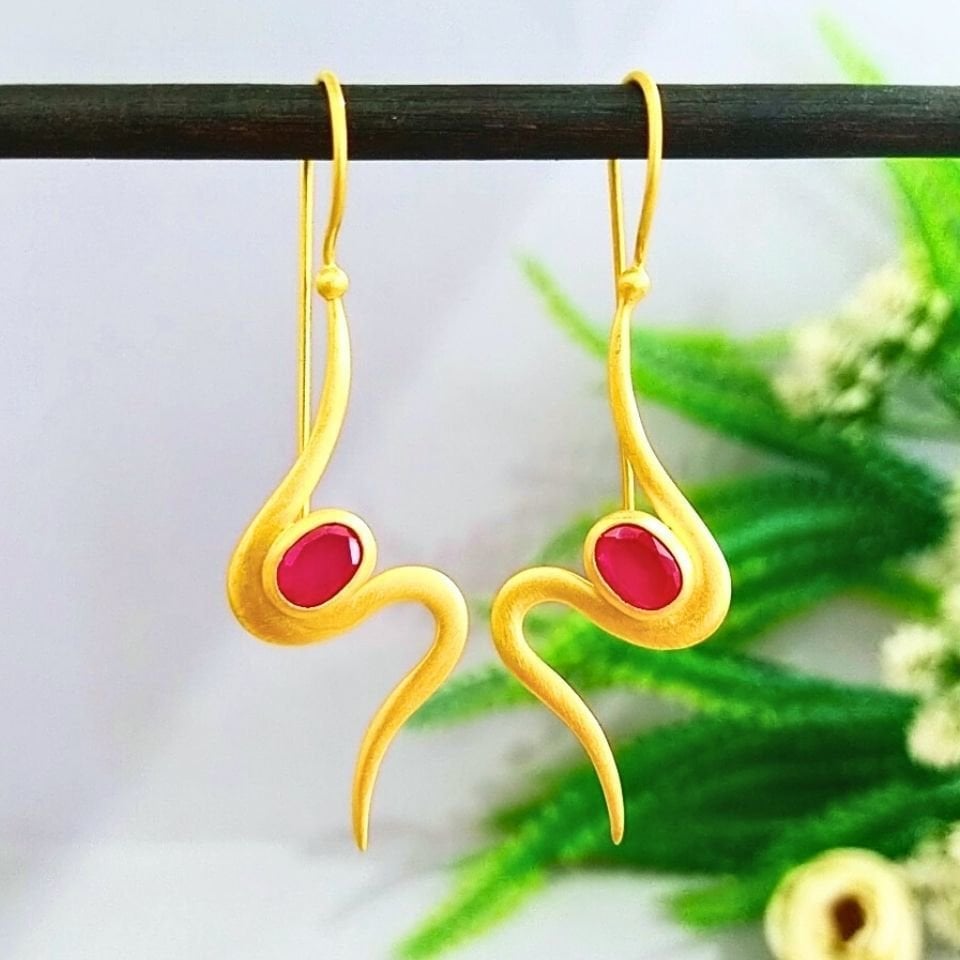 Rhodolite Garnet Özel Tasarım Küpe - KP899