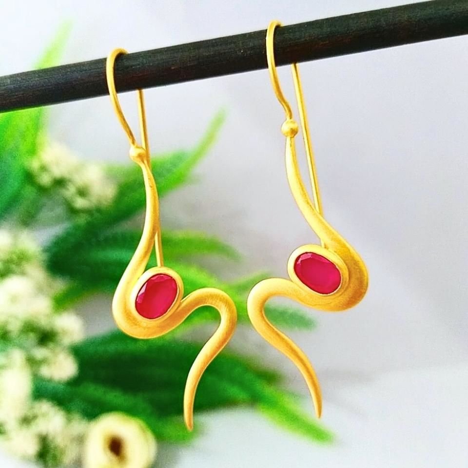 Rhodolite Garnet Özel Tasarım Küpe - KP899
