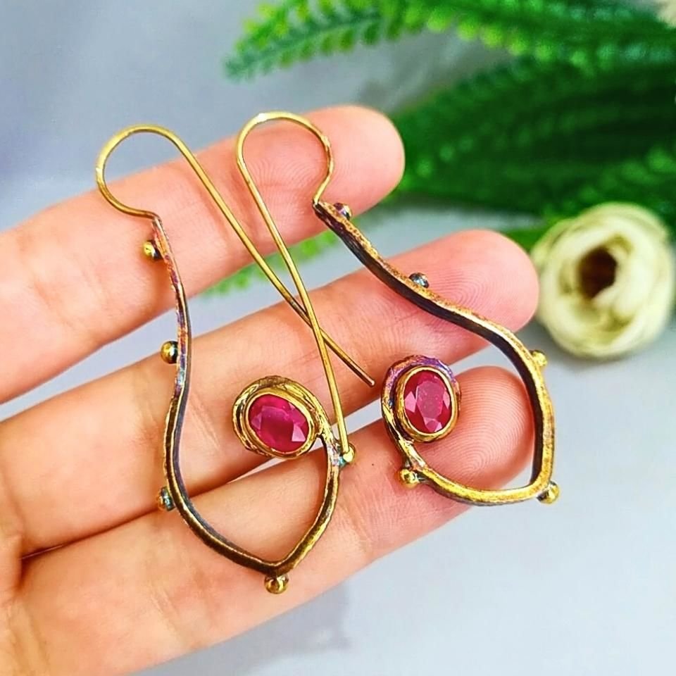 Rhodolite Garnet Özel Tasarım Küpe - KP900