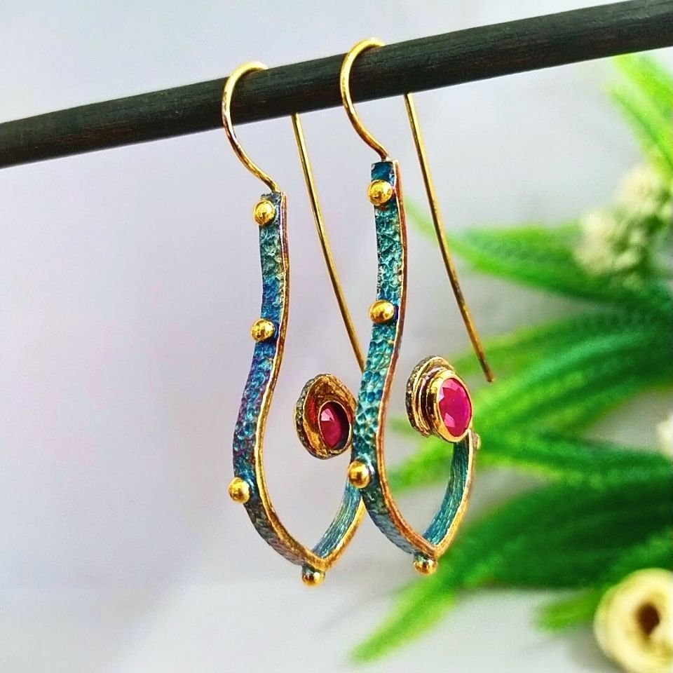Rhodolite Garnet Özel Tasarım Küpe - KP900