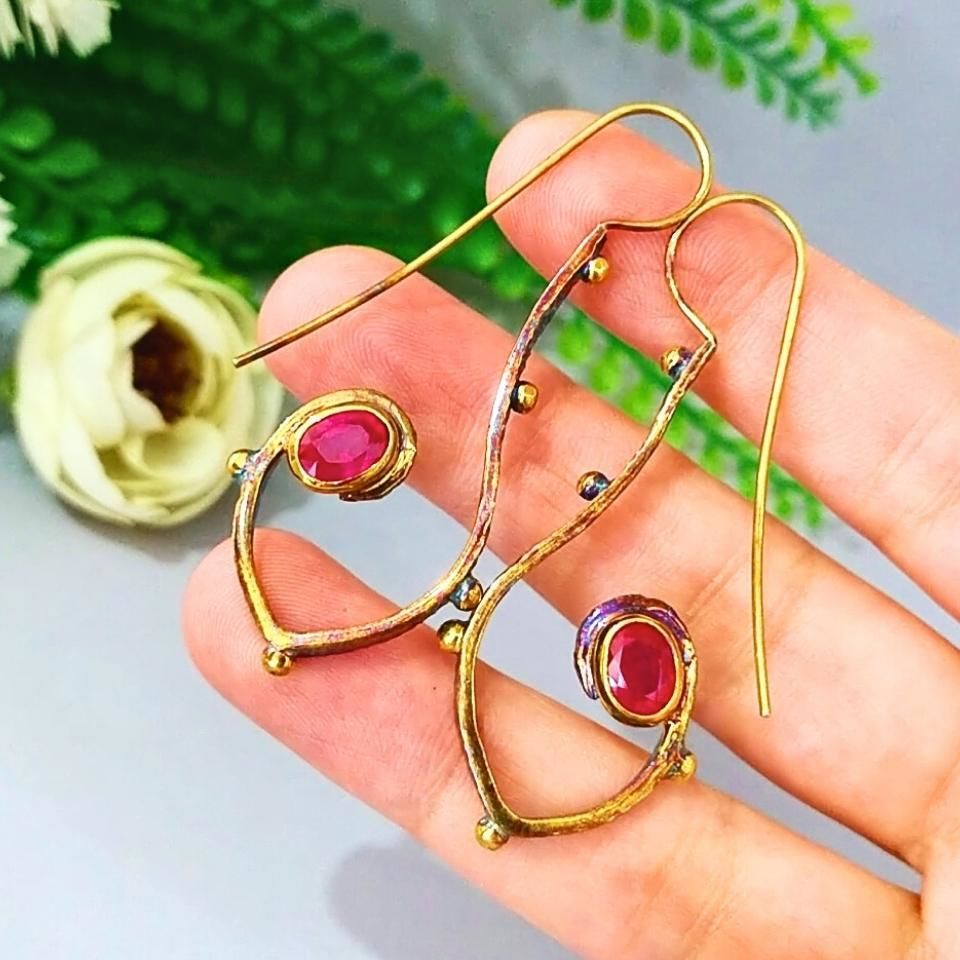 Rhodolite Garnet Özel Tasarım Küpe - KP900