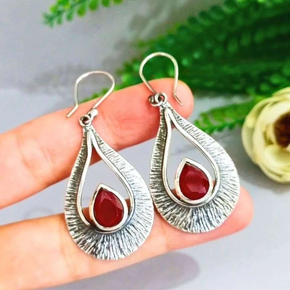 Rhodolite Garnet Özel Tasarım Küpe - KP901