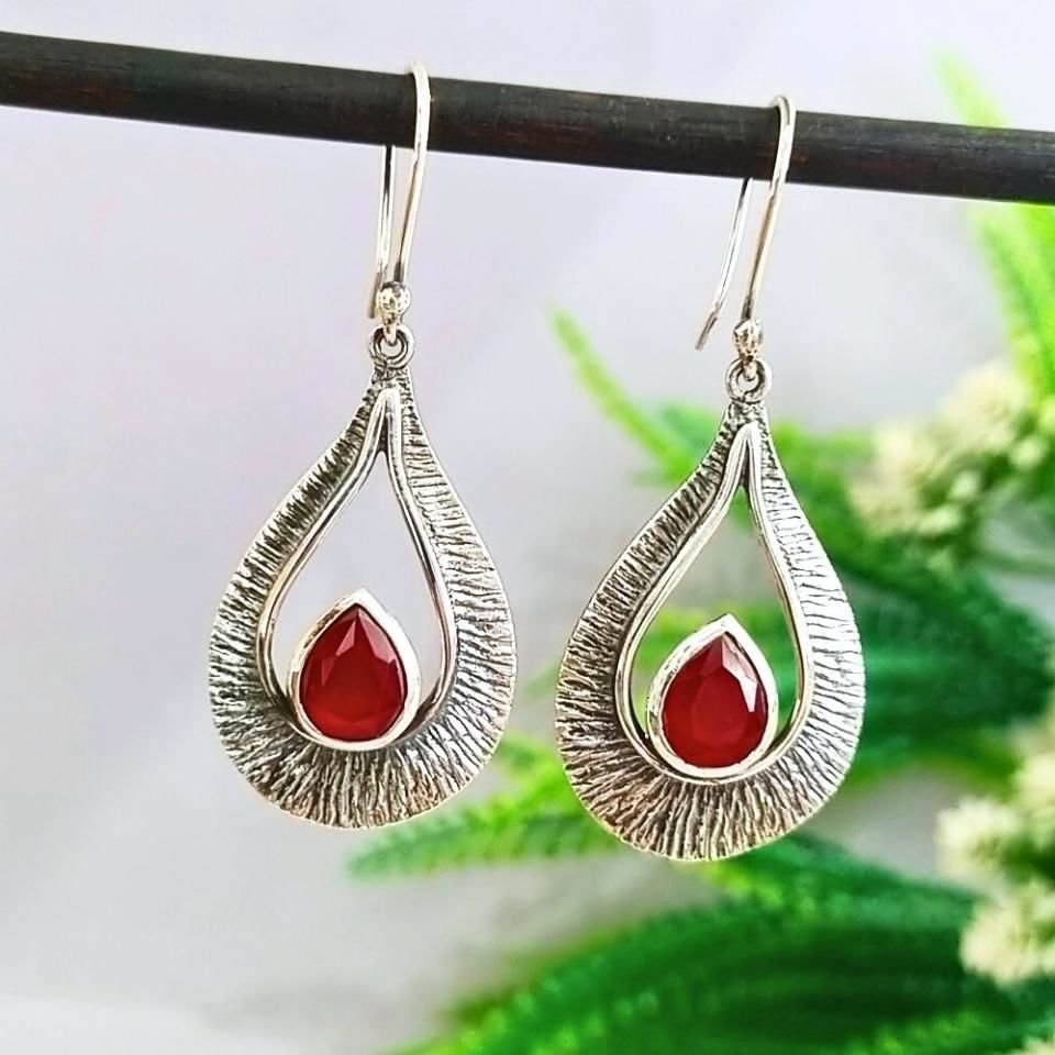 Rhodolite Garnet Özel Tasarım Küpe - KP901