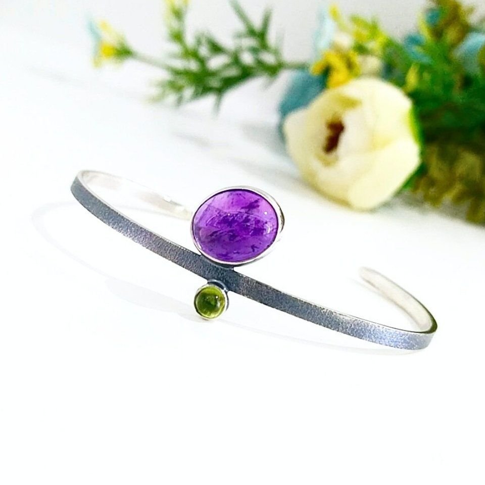 Amethyst und Zebracet Sonderdesign Armband