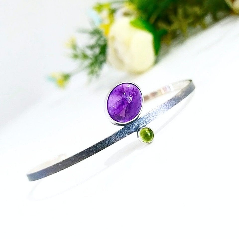 Amethyst und Zebracet Sonderdesign Armband