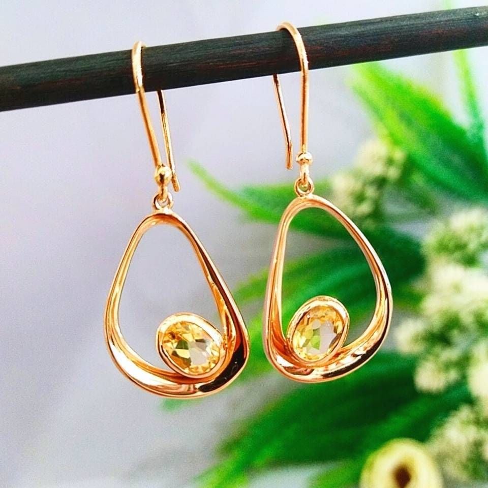 Limon Topaz Özel Tasarım Küpe - KP908