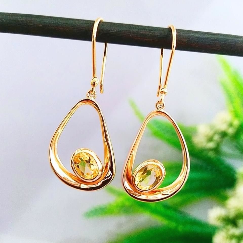 Limon Topaz Özel Tasarım Küpe - KP908