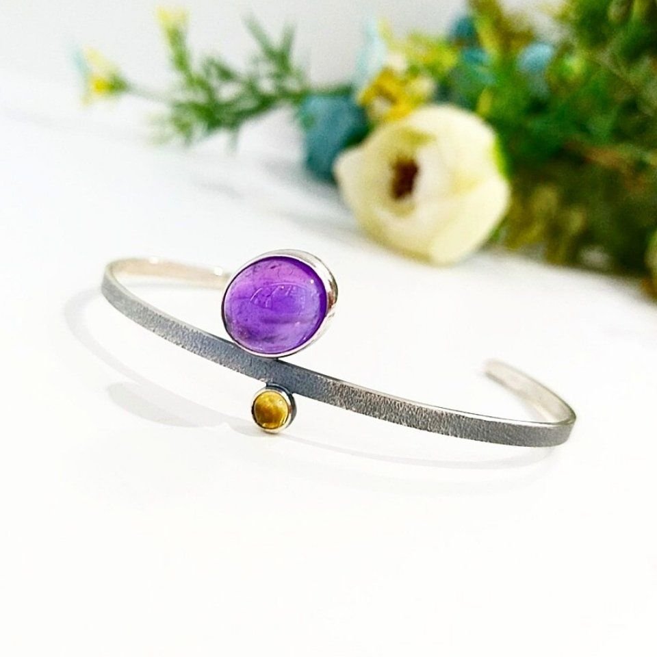 Armband mit Amethyst- und Citrinstein im Sonderdesign