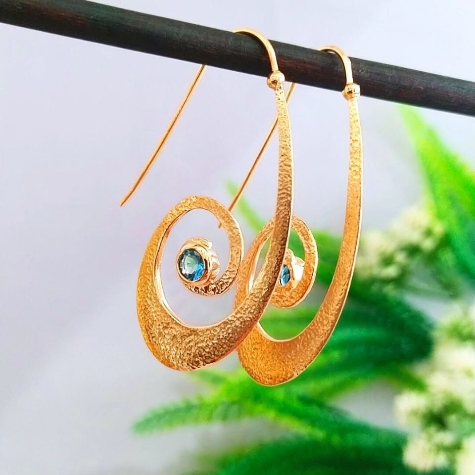 Blue Topaz Special Design Earrings - KP917