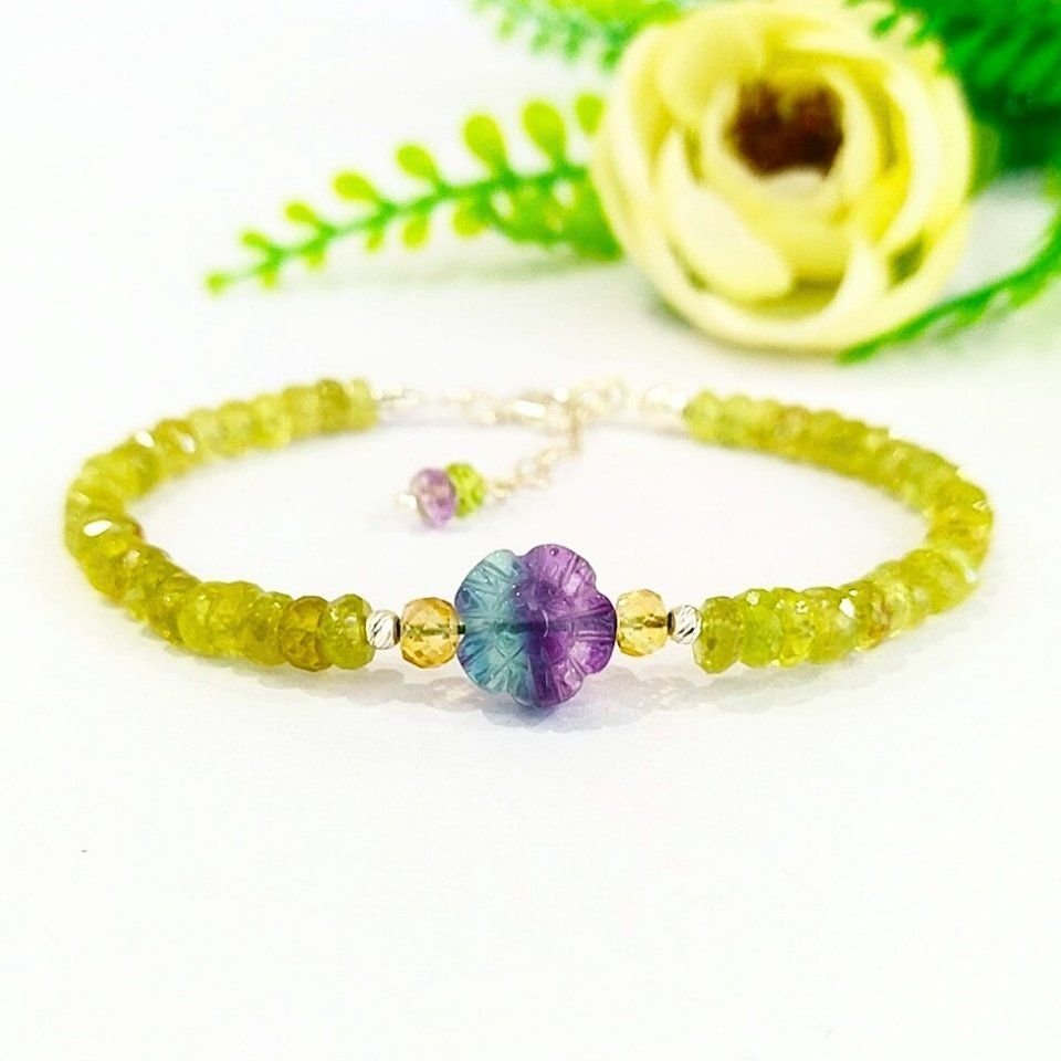 Hessonit Garnet Natural Stone Bracelet - BLK911