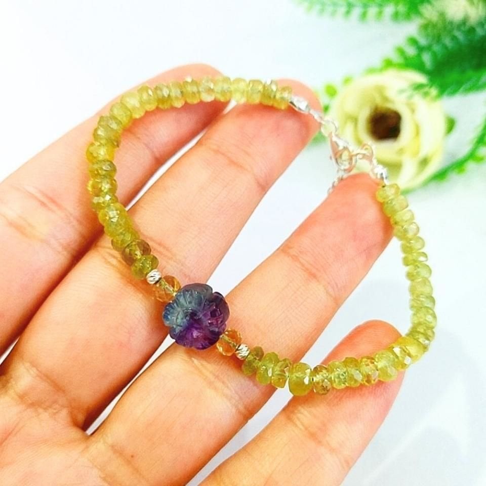Hessonit Garnet Natural Stone Bracelet - BLK911