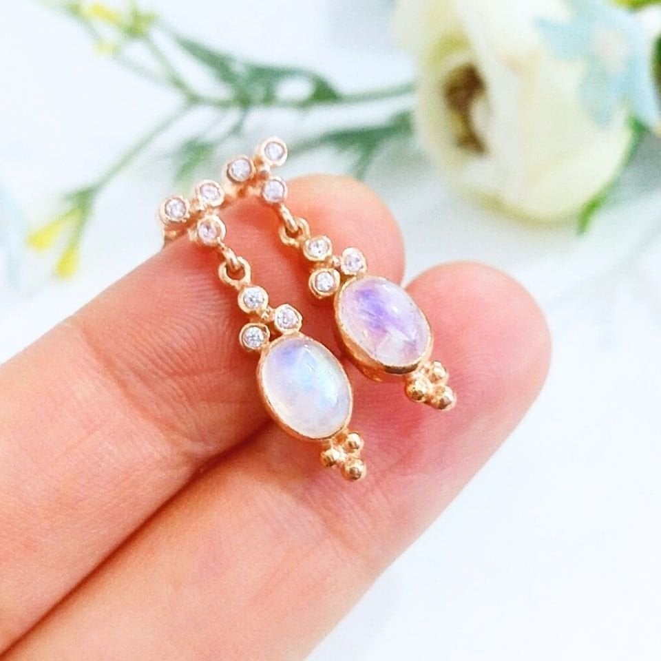 Moonstone Special Design Natural Stone Earrings