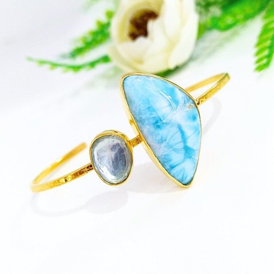 Larimar ve Akuamarin Doğal Taş Bileklik