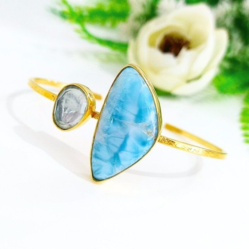 Larimar ve Akuamarin Doğal Taş Bileklik
