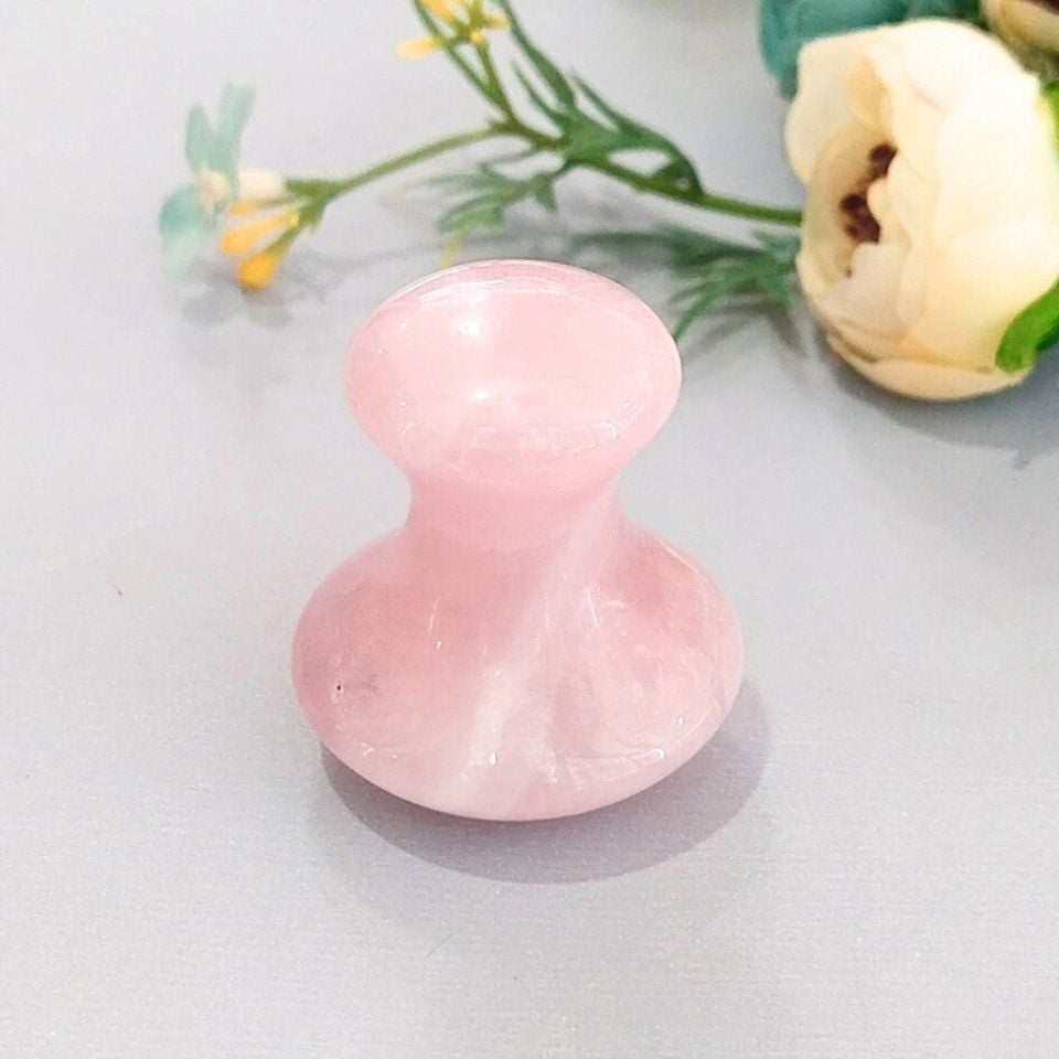 Pembe Kuvars Mantar Gua Sha Masaj Taşı