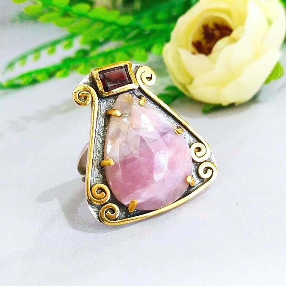 Pembe Safir Özel Tasarım Yüzük - OTS1019