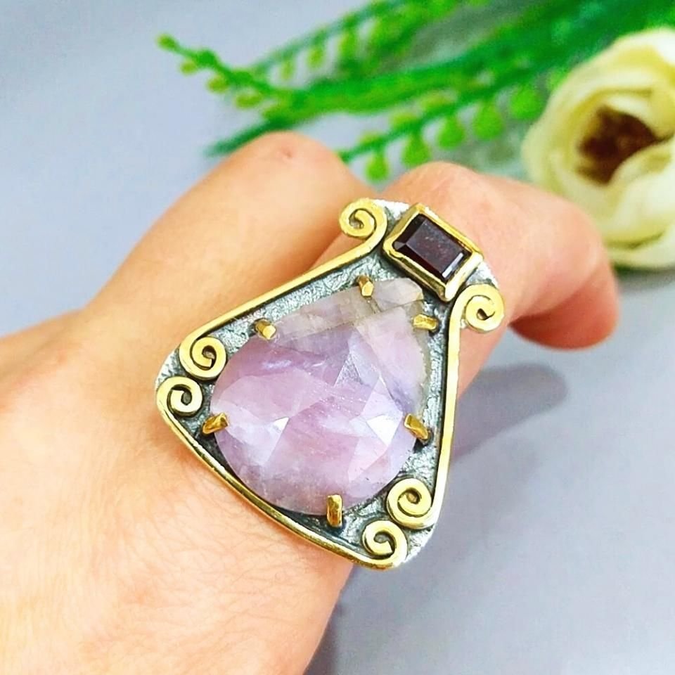 Pembe Safir Özel Tasarım Yüzük - OTS1019
